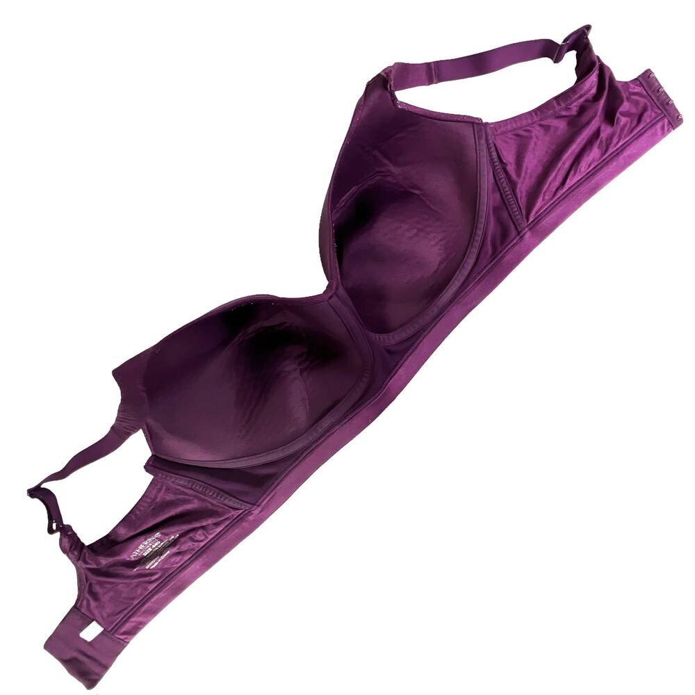 Catherines Full Coverage Smooth Wireless Bra Eggplant Solid Plus Size 44D - Picture 3 of 8